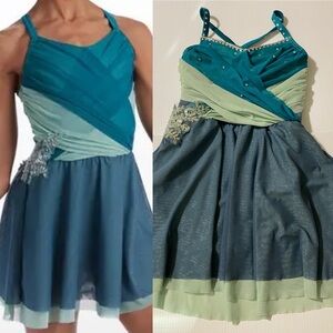 Weissman solo custom dance costume green teal blue No Right To Love You 15120 MC